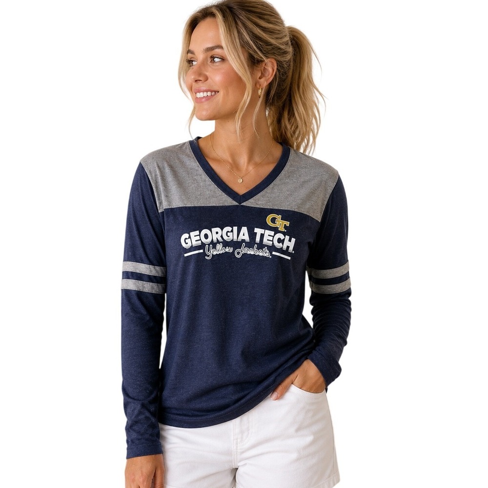 *NWT* Colosseum Georgia Tech Yellow Jackets Top Womens 2XL Navy Grey